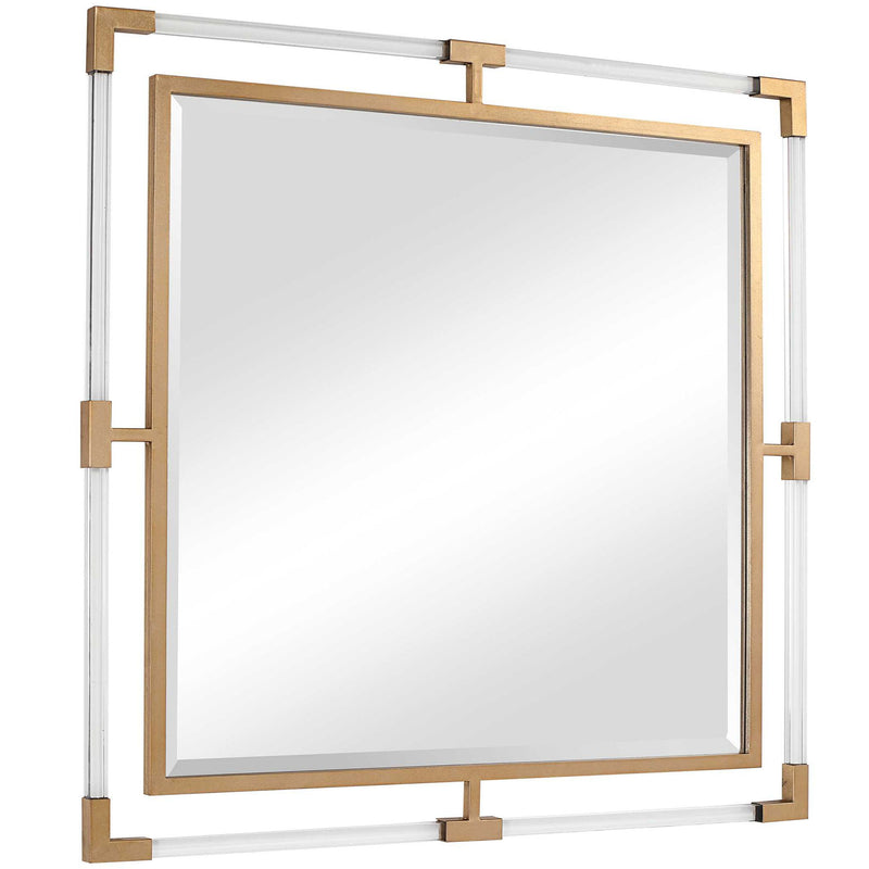 Uttermost Balkan iron wall mirror with a circular frame, showcasing a stylish, modern design suitable for contemporary decor.