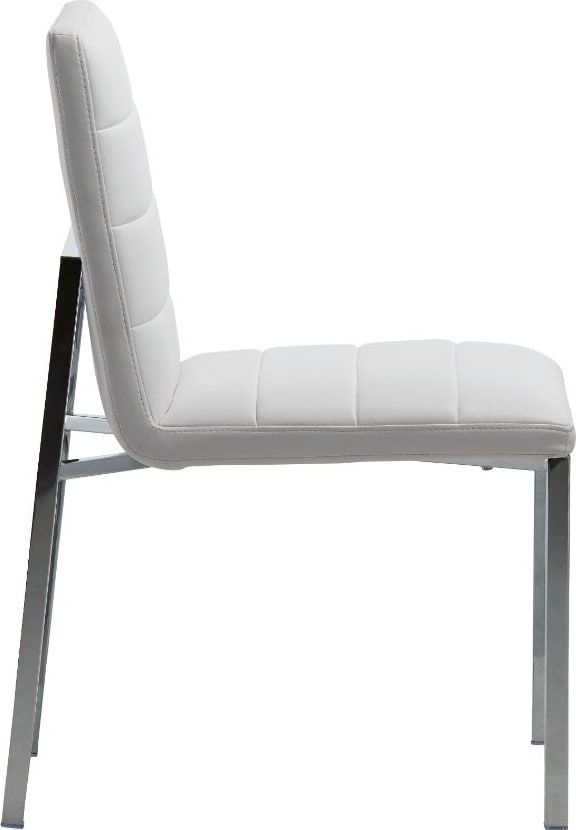 Amalfi Metal Back Chair in White Leather