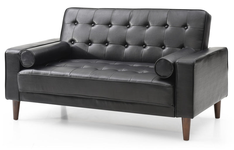 Contemporary Glory Furniture loveseat for two, a stylish futon loveseat with cushioned seating and modern design.