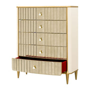 Scotts Square - 5-Drawer Chest - Light Champagne - R&R Furniture Gallery (Fountain Valley, CA)