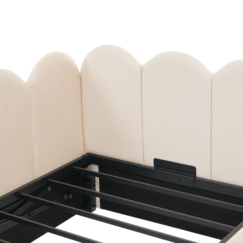 Upholstered Daybed With Metal Slatted Base - R&R Furniture Gallery (Fountain Valley, CA)