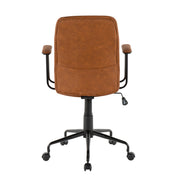Lumi Source Fredrick contemporary office desk chair in brown leather with cushioned seat and backrest for modern office seating.