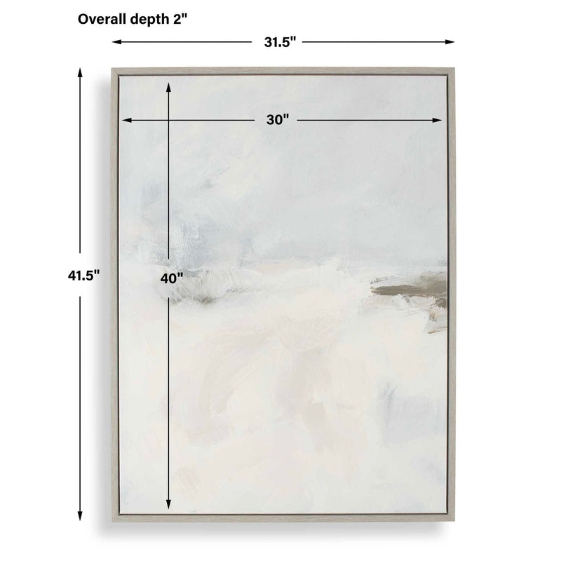 Simple Serenity - Framed Abstract Art - White / Light Blue