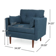Enchantica - Upholstered Fabric Club Chair With Button Tufted And 2 Accent Pillows - R&R Furniture Gallery (Fountain Valley, CA)