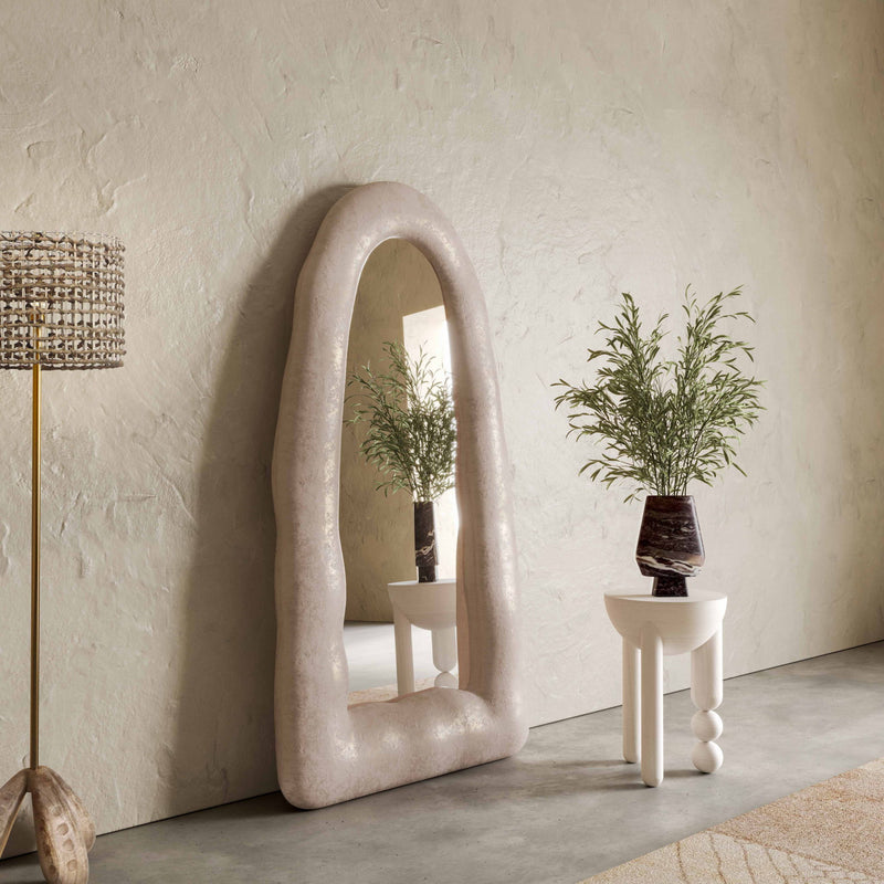 Kaia - Small Floor Mirror - Cream - R&R Furniture Gallery (Fountain Valley, CA)
