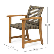 Outdoor Dining Chair Acacia Wood Frame (Set of 2) - R&R Furniture Gallery (Fountain Valley, CA)