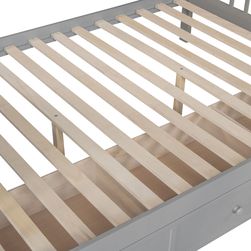 Solid L Shaped Bunk Bed With 3 Drawers, Ladder And Staircase - R&R Furniture Gallery (Fountain Valley, CA)