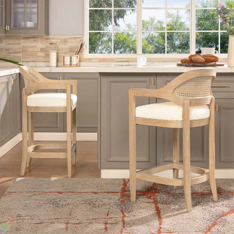 Americana - Mid-Century Modern Cane Back Counter Stool - R&R Furniture Gallery (Fountain Valley, CA)