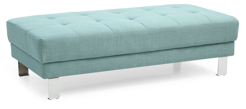 Contemporary upholstered ottoman from Glory Furniture, ideal for living room decor, with soft fabric and modern design.