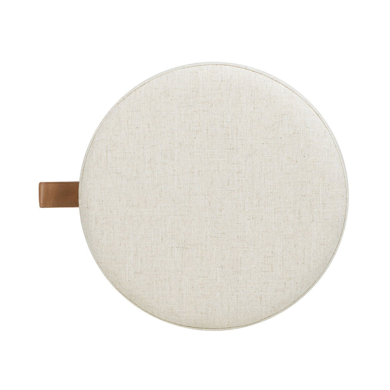 Brandy - Round Upholstered Storage Ottoman With Accent - R&R Furniture Gallery (Fountain Valley, CA)