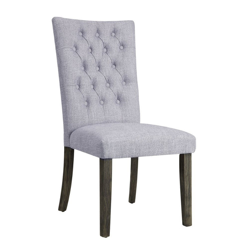 Merel - Side Chair (Set of 2) - Gray Linen & Gray Oak - R&R Furniture Gallery (Fountain Valley, CA)