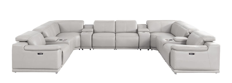 2679 - 12-Piece U-Shaped Power Reclining Sectional In Genuine Leather (4 Recliners)