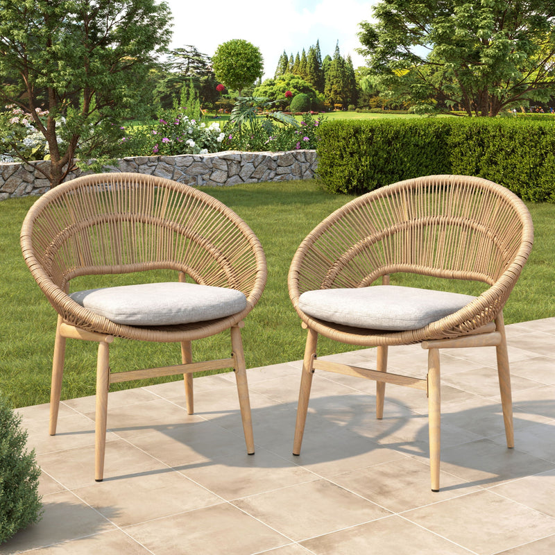 Cyril - Outdoor Papasan Style Dining Chair (Set of 2) - R&R Furniture Gallery (Fountain Valley, CA)