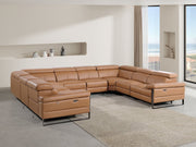 1246 - 8-Piece U-Shaped Modular Power Reclining Sectional With 4 Power Recliners And Power Headrests - R&R Furniture Gallery (Fountain Valley, CA)