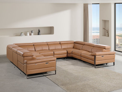 1246 - 8-Piece U-Shaped Modular Power Reclining Sectional With 4 Power Recliners And Power Headrests - R&R Furniture Gallery (Fountain Valley, CA)