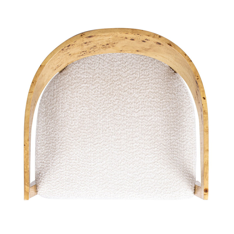 Madrid - Burl Barrel Accent Arm Chair - Seashell White - R&R Furniture Gallery (Fountain Valley, CA)