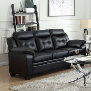 Eaton - Padded Sofa With Tufted Design - Black