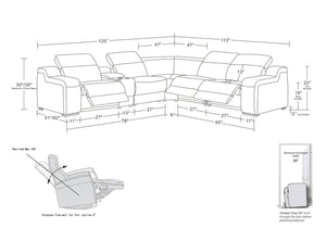 1116 - 6-Piece L-Shaped Sectional Sofa In With 3 Power Recliners & Power Headrests