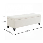 Noble House upholstered storage ottoman bench with soft fabric and hidden storage space, ideal for living room or entryway.