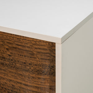 Michael Amini Pavira dresser with matching mirror, elegant wood finish, featuring multiple drawers and a sleek design.