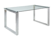 Abraham - Dining Table - Clear Glass Top & Chrome - R&R Furniture Gallery (Fountain Valley, CA)