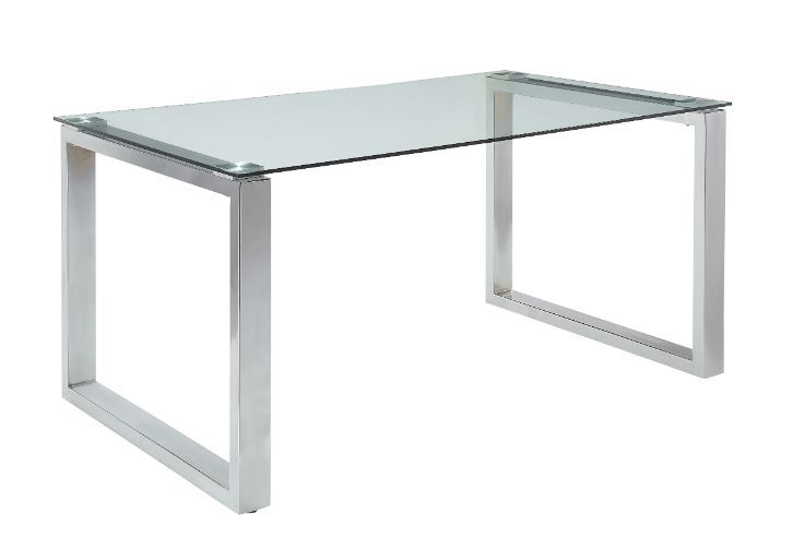 Abraham - Dining Table - Clear Glass Top & Chrome - R&R Furniture Gallery (Fountain Valley, CA)