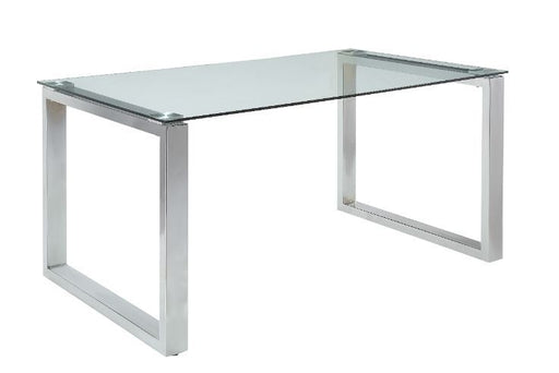 Abraham - Dining Table - Clear Glass Top & Chrome - R&R Furniture Gallery (Fountain Valley, CA)