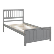 DreamHaus platform trundle bed with sleek wooden frame and pull-out storage drawer, ideal for space-saving bedroom setup.