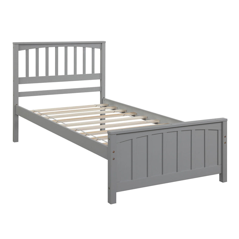 DreamHaus platform trundle bed with sleek wooden frame and pull-out storage drawer, ideal for space-saving bedroom setup.