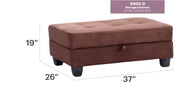 Contemporary upholstered ottoman by Glory Furniture with stylish storage, featuring a plush fabric and modern design.