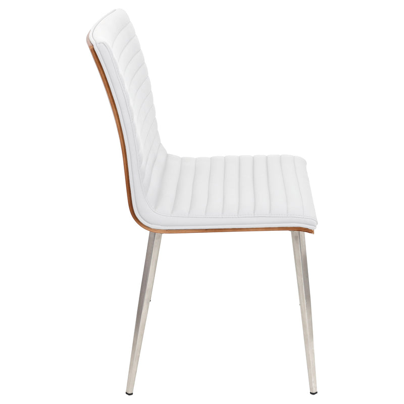 Lumi Source Mason contemporary dining chairs set of 2 with swivel features, showcasing sleek modern design and cushioned seats.