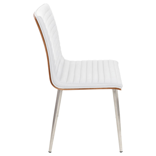 Lumi Source Mason contemporary dining chairs set of 2 with swivel features, showcasing sleek modern design and cushioned seats.