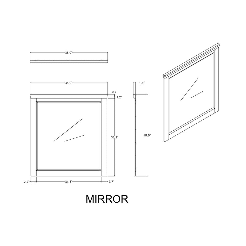 Augusta - Mirror With Sleek Frame, Large Scale Mirror For Dresser - Beige Brown - R&R Furniture Gallery (Fountain Valley, CA)