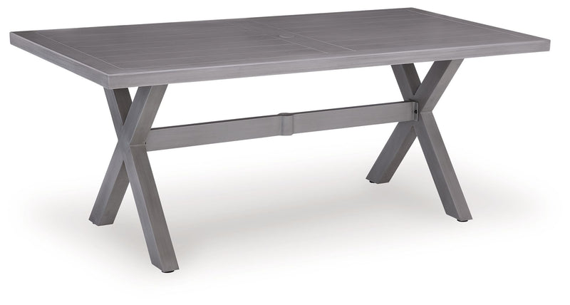 Half Moon Beach - Rectangular Dining Table With Umbrella Option - Gray - R&R Furniture Gallery (Fountain Valley, CA)
