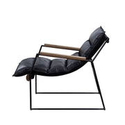 Luberzo - Accent Chair - Distress Espresso Top Grain Leather & Matt Iron - R&R Furniture Gallery (Fountain Valley, CA)