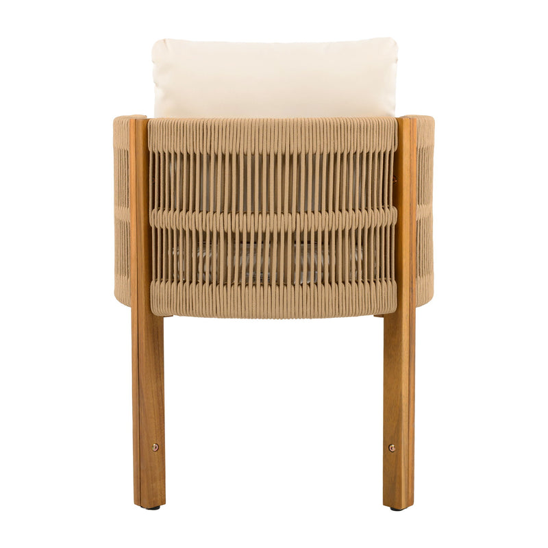 7 Piece Outdoor Dining Set With Table And Chairs - Beige / Brown