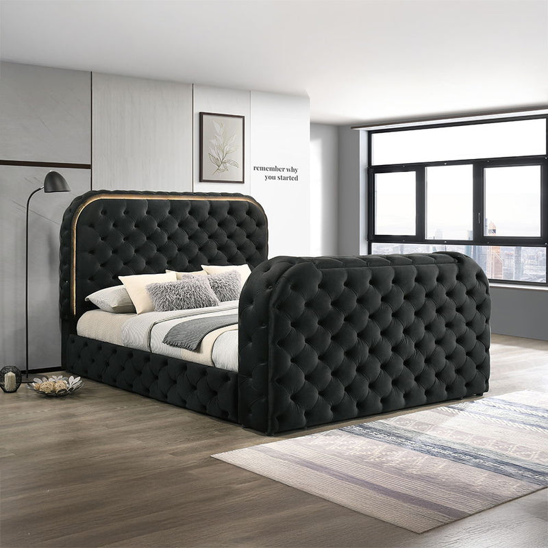 Kana - Bed With LED, Fireplace & TV Stand - R&R Furniture Gallery (Fountain Valley, CA)