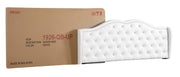 Glory Furniture upholstered bed with a plush, transitional design featuring a padded headboard and stylish fabric upholstery.