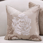 Camellia Field - Asymmetrical Velvet Sofa - Beige / Dark Brown - R&R Furniture Gallery (Fountain Valley, CA)