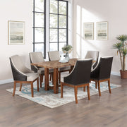 Gilsea - Fabric & Synthetic Leather Side Chair (Set of 2) - Beige & Brown Finish - R&R Furniture Gallery (Fountain Valley, CA)