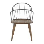 Lumi Source Riley farmhouse office side chair with wooden frame and upholstered seat, modern rustic design.