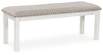 Robbinsdale - Large Upholstered Dining Room Bench - Antique White - R&R Furniture Gallery (Fountain Valley, CA)