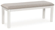 Robbinsdale - Large Upholstered Dining Room Bench - Antique White - R&R Furniture Gallery (Fountain Valley, CA)