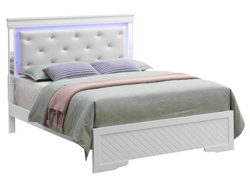 Bed With LED Light Accents Headboard - R&R Furniture Gallery (Fountain Valley, CA)