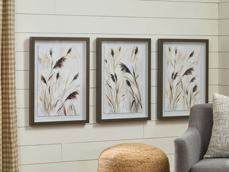 Honslow - Wall Art Set (Set of 3) - Brown / Black / White - R&R Furniture Gallery (Fountain Valley, CA)
