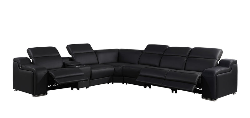 1116 - 7-Piece L-Shaped Sectional Sofa In With 3 Power Recliners & Power Headrests