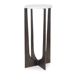 Accent Table - Brass Bronze / White