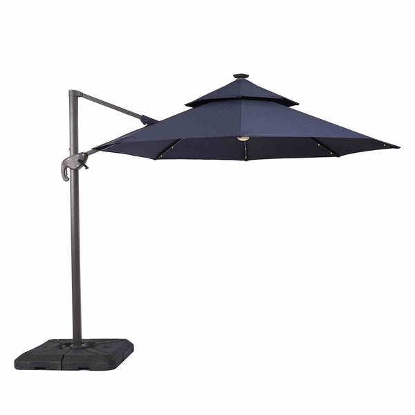 Nuti - 10' Round Umbrella, LED Light, Navy