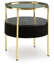 Nedman - Accent Table With Speaker - Black / Gold Finish - R&R Furniture Gallery (Fountain Valley, CA)