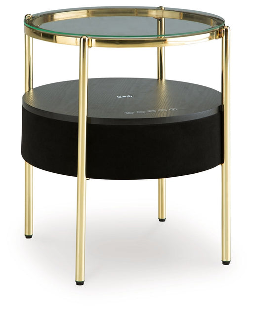 Nedman - Accent Table With Speaker - Black / Gold Finish - R&R Furniture Gallery (Fountain Valley, CA)